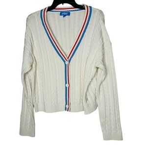 Prince Womens Pickleball Cable Knit Sweater Cotton Sz XXL Athletic Tennis Preppy